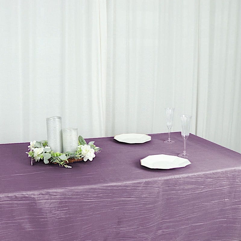 60" x 102" Accordion Metallic Crinkled Taffeta Rectangular Tablecloth