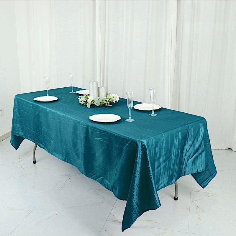 60" x 102" Accordion Metallic Crinkled Taffeta Rectangular Tablecloth