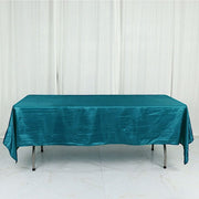 60" x 102" Accordion Metallic Crinkled Taffeta Rectangular Tablecloth