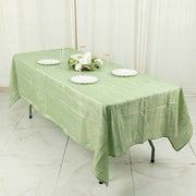 60" x 102" Accordion Metallic Crinkled Taffeta Rectangular Tablecloth