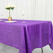 60" x 102" Accordion Metallic Crinkled Taffeta Rectangular Tablecloth