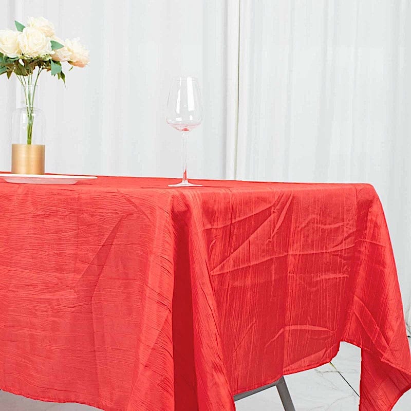 60" x 102" Accordion Metallic Crinkled Taffeta Rectangular Tablecloth
