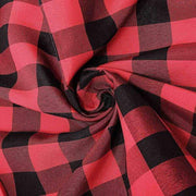 60" x 102" Checkered Gingham Polyester Tablecloth - Black and Red TAB_CHK60102_BLKRED