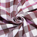 60" x 102" Checkered Gingham Polyester Tablecloth - Burgundy and White TAB_CHK60102_BURG
