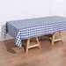 60" x 102" Checkered Gingham Polyester Tablecloth - Navy Blue and White TAB_CHK60102_NAVY