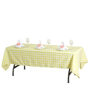 60" x 102" Checkered Gingham Polyester Tablecloth