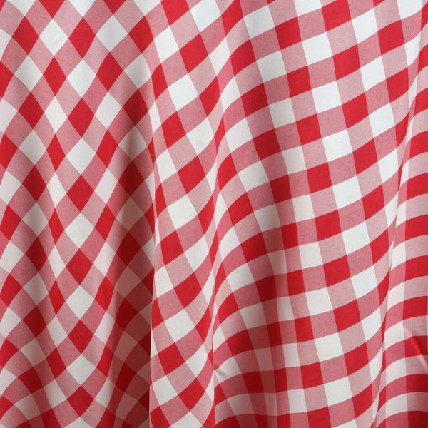 60" x 102" Checkered Gingham Polyester Tablecloth