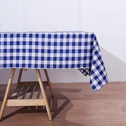 60" x 102" Checkered Gingham Polyester Tablecloth