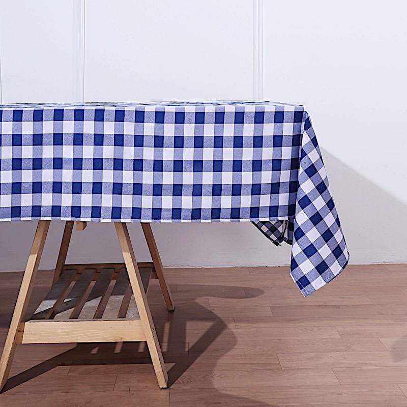 60" x 102" Checkered Gingham Polyester Tablecloth