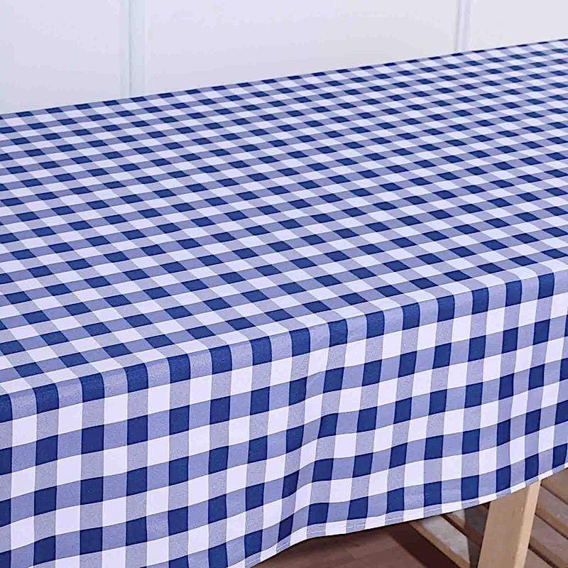 60" x 102" Checkered Gingham Polyester Tablecloth