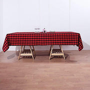 60" x 102" Checkered Gingham Polyester Tablecloth