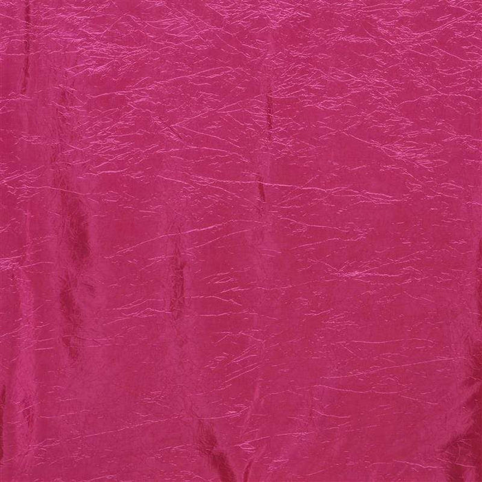 60" x 102" Crinkled Crushed Taffeta Rectangular Tablecloth - Fuchsia TAB_CRNK_60102_FUSH