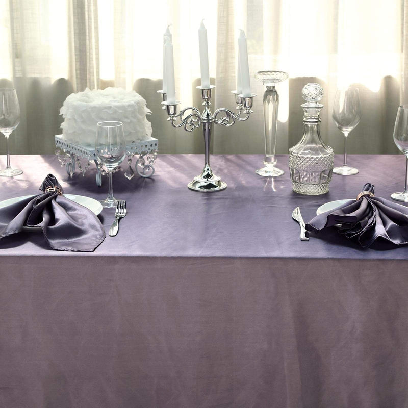 60" x 102" Satin Rectangular Tablecloth - Amethyst TAB_STN_60102_073