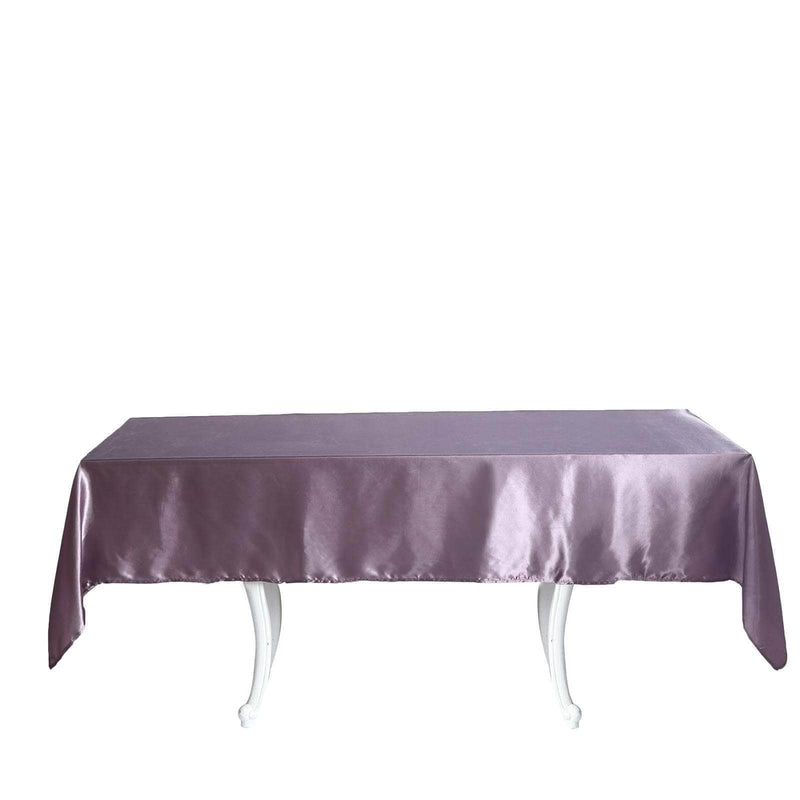 60" x 102" Satin Rectangular Tablecloth - Amethyst TAB_STN_60102_073