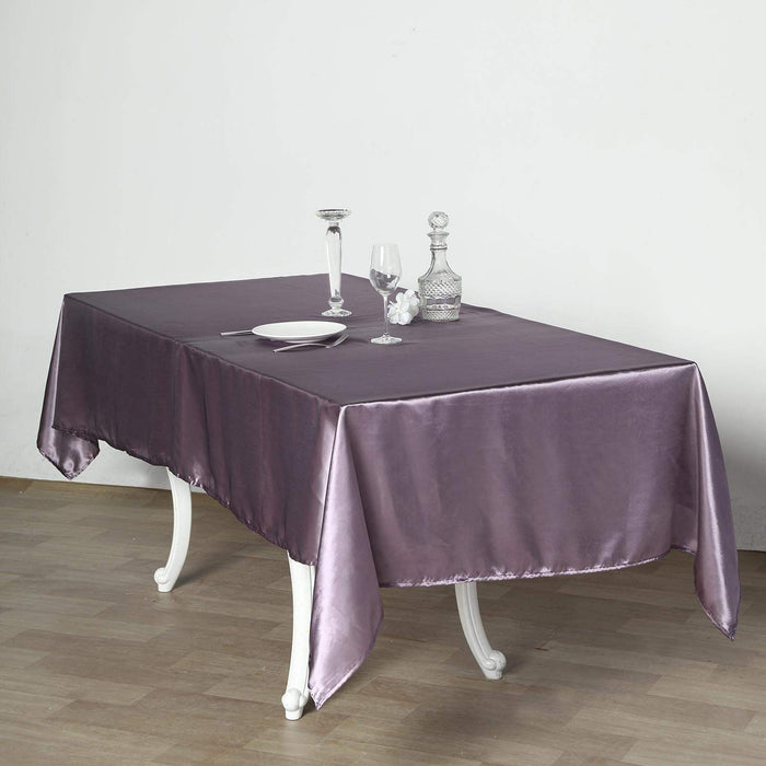 60" x 102" Satin Rectangular Tablecloth - Amethyst TAB_STN_60102_073