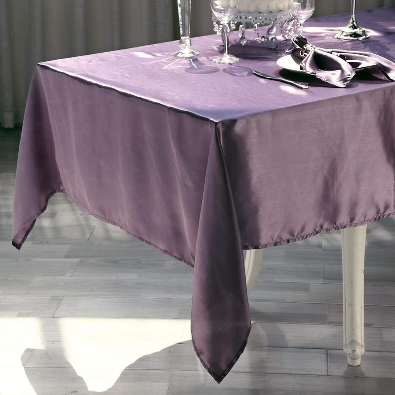 60" x 102" Satin Rectangular Tablecloth - Amethyst TAB_STN_60102_073