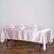 60" x 102" Satin Rectangular Tablecloth - Blush TAB_STN_60102_046