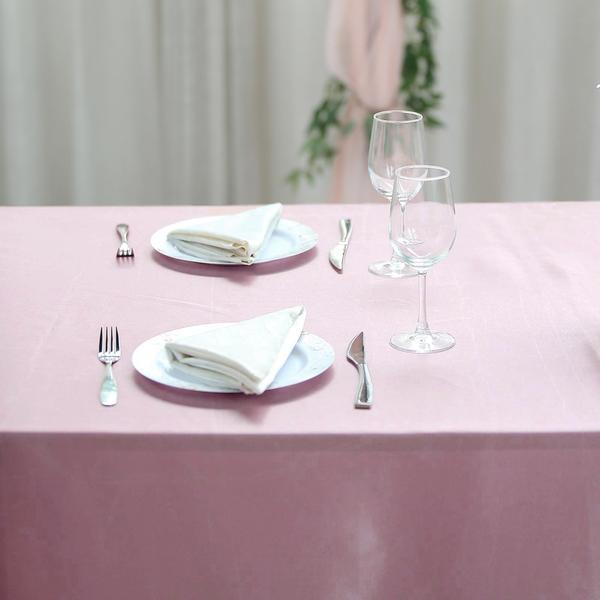 60" x 102" Satin Rectangular Tablecloth - Blush TAB_STN_60102_046