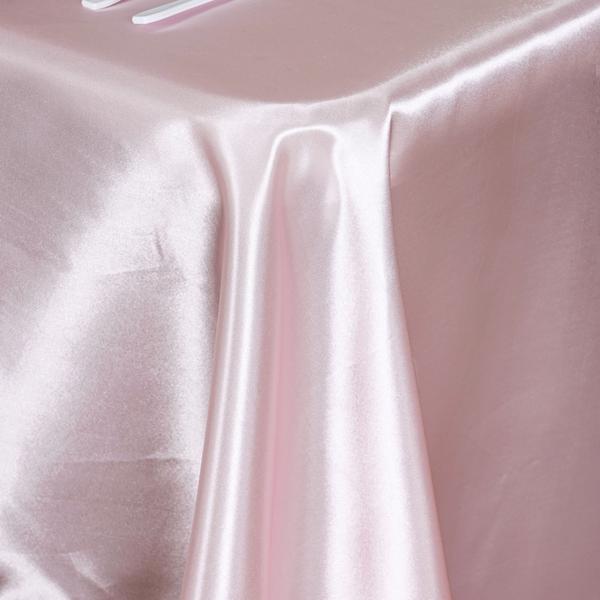 60" x 102" Satin Rectangular Tablecloth - Blush TAB_STN_60102_046