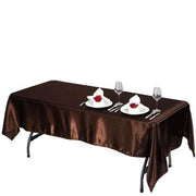 60" x 102" Satin Rectangular Tablecloth - Chocolate Brown TAB_STN_60102_CHOC