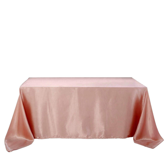 60" x 102" Satin Rectangular Tablecloth - Dusty Rose TAB_STN_60102_080