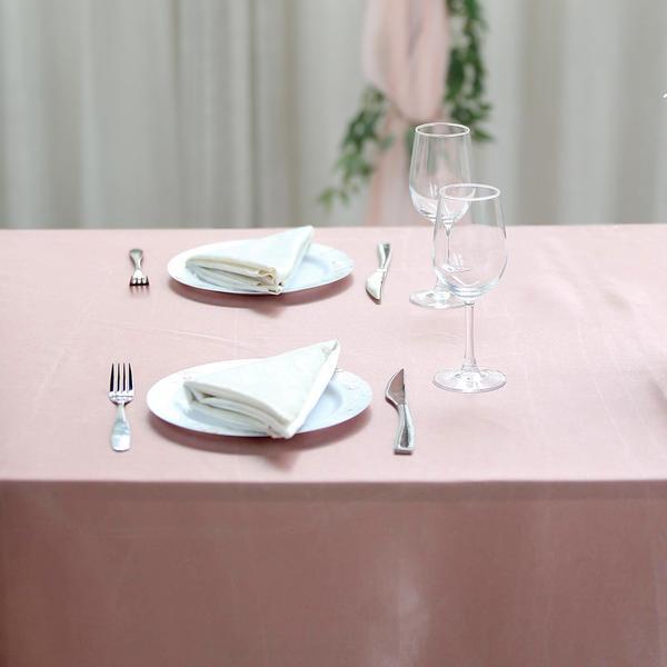 60" x 102" Satin Rectangular Tablecloth - Dusty Rose TAB_STN_60102_080