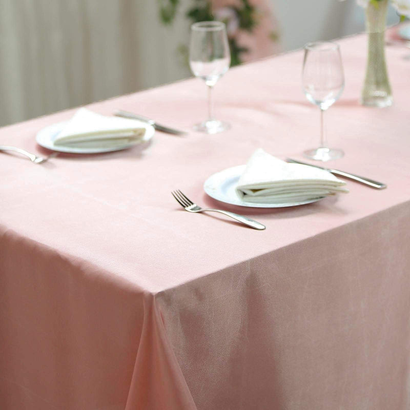 60" x 102" Satin Rectangular Tablecloth - Dusty Rose TAB_STN_60102_080