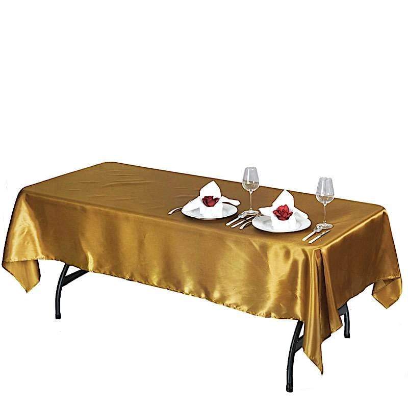 60" x 102" Satin Rectangular Tablecloth - Gold TAB_STN_60102_GOLD