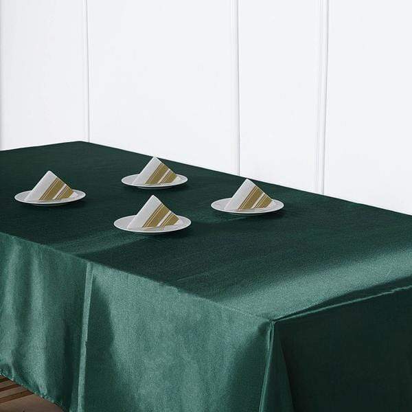 60" x 102" Satin Rectangular Tablecloth - Hunter Green TAB_STN_60102_HUNT