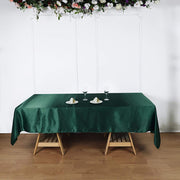 60" x 102" Satin Rectangular Tablecloth - Hunter Green TAB_STN_60102_HUNT
