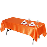 60" x 102" Satin Rectangular Tablecloth - Orange TAB_STN_60102_ORNG