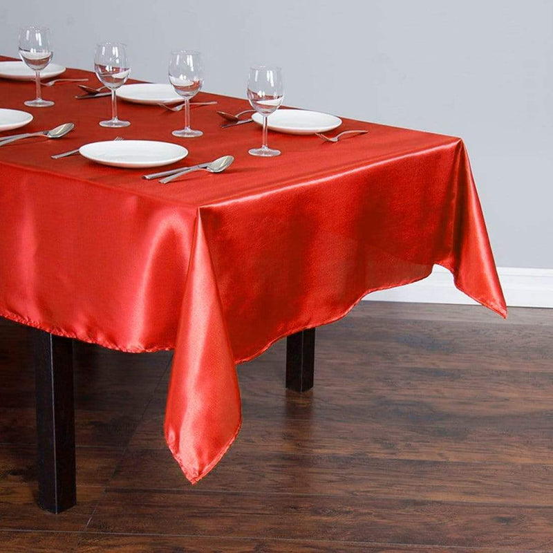 60" x 102" Satin Rectangular Tablecloth - Red TAB_STN_60102_RED