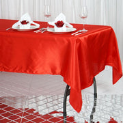 60" x 102" Satin Rectangular Tablecloth - Red TAB_STN_60102_RED