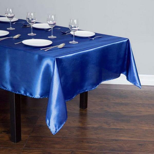 60" x 102" Satin Rectangular Tablecloth - Royal Blue TAB_STN_60102_ROY