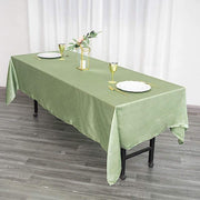 60" x 102" Satin Rectangular Tablecloth - Sage Green TAB_STN_60102_SAGE
