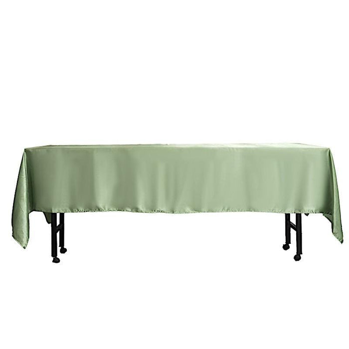 60" x 102" Satin Rectangular Tablecloth - Sage Green TAB_STN_60102_SAGE