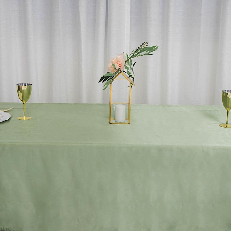 60" x 102" Satin Rectangular Tablecloth - Sage Green TAB_STN_60102_SAGE