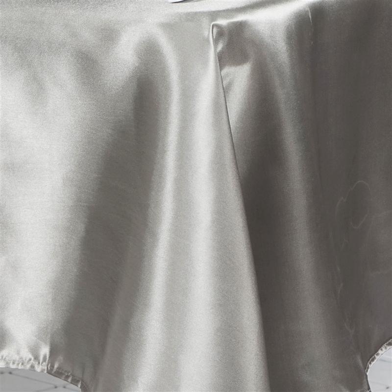 60" x 102" Satin Rectangular Tablecloth - Silver Light Gray TAB_STN_60102_SILV