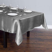 60" x 102" Satin Rectangular Tablecloth - Silver Light Gray TAB_STN_60102_SILV