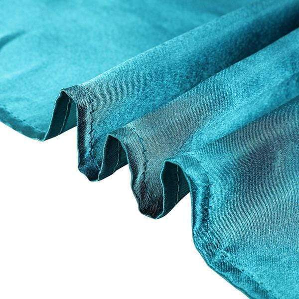 60" x 102" Satin Rectangular Tablecloth - Teal TAB_STN_60102_TEAL