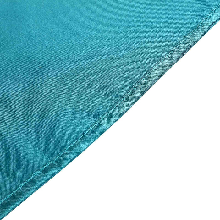 60" x 102" Satin Rectangular Tablecloth - Teal TAB_STN_60102_TEAL