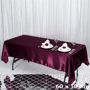 60" x 102" Satin Rectangular Tablecloth - Eggplant Purple TAB_STN_60102_EGG