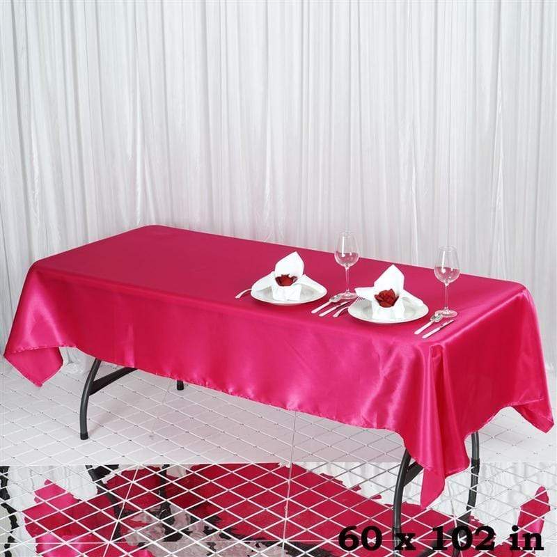 60" x 102" Satin Rectangular Tablecloth TAB_STN_60102_FUSH