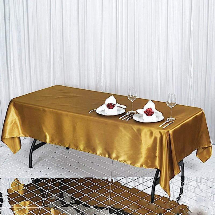 60" x 102" Satin Rectangular Tablecloth - Gold TAB_STN_60102_GOLD