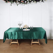 60" x 102" Satin Rectangular Tablecloth - Hunter Green TAB_STN_60102_HUNT