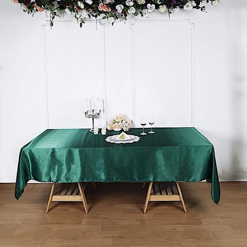 60" x 102" Satin Rectangular Tablecloth - Hunter Green TAB_STN_60102_HUNT