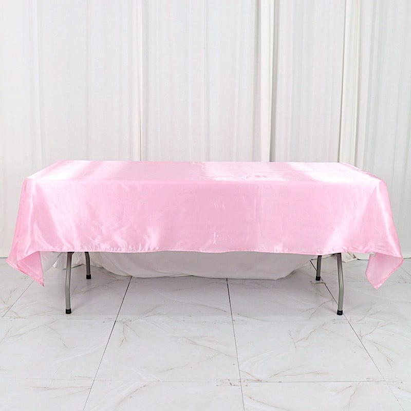 60" x 102" Satin Rectangular Tablecloth TAB_STN_60102_PINK