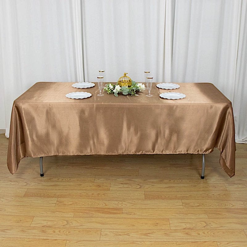60" x 102" Satin Rectangular Tablecloth TAB_STN_60102_TAUP