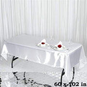 60" x 102" Satin Rectangular Tablecloth - White TAB_STN_60102_WHT