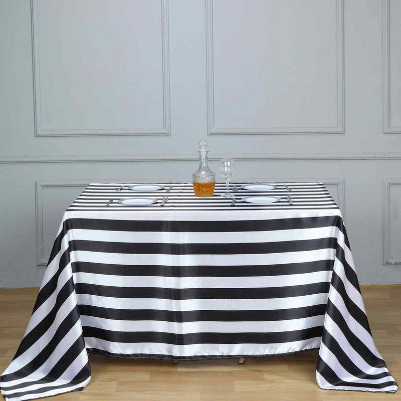 60" x 102" Satin Stripes Rectangular Tablecloth